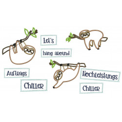 Stickserie - Faultiere Appli